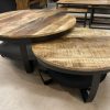 Salontafel Cannes met zwart metalen onderstel